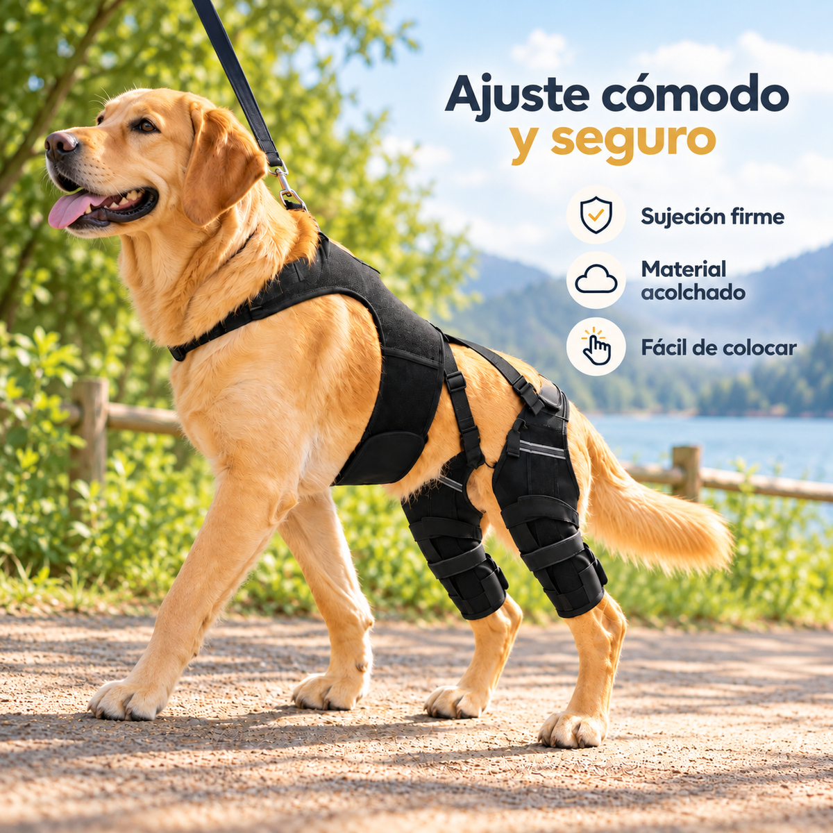 Rodillera Doble con Arnés para Perros
